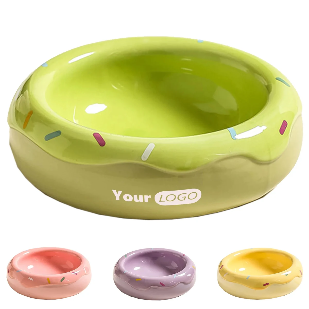Ceramic Slanted Cat Food Bowl 1