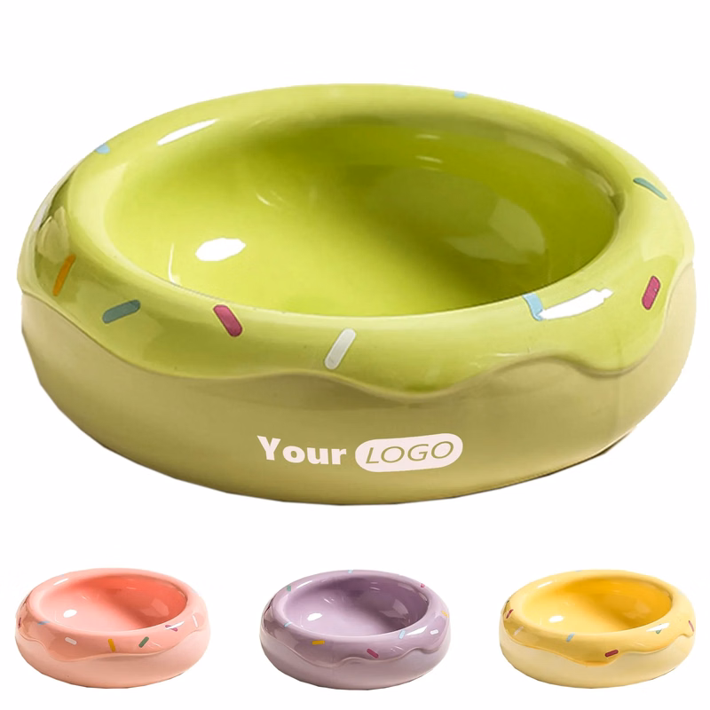 Ceramic Slanted Cat Food Bowl