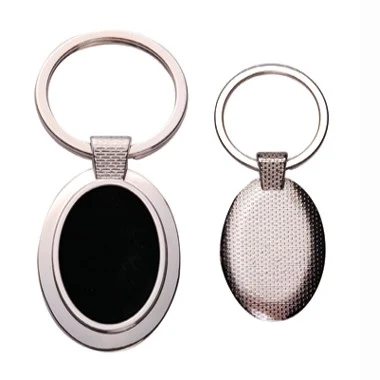 Oval Metal Key Chain with Reflective Center 1