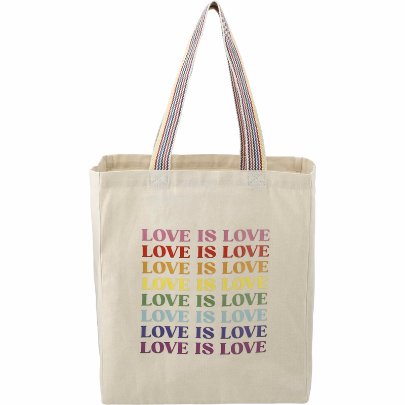 Rainbow Recycled 6oz Cotton Grocery Tote