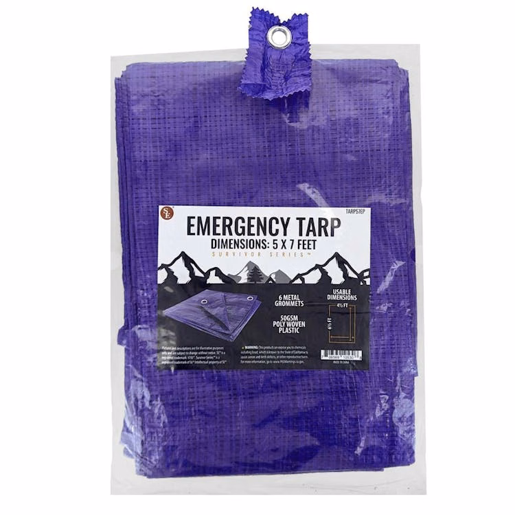 Blue Tarps with Metal Grommets - 5' x 7'