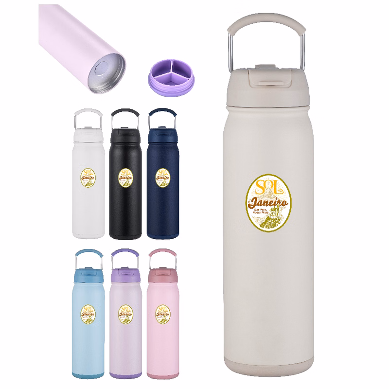 Union Printed - 24 oz.Vacuum Bottle 2in1 Dual Use Lid w/ Carry Handle - Full Color
