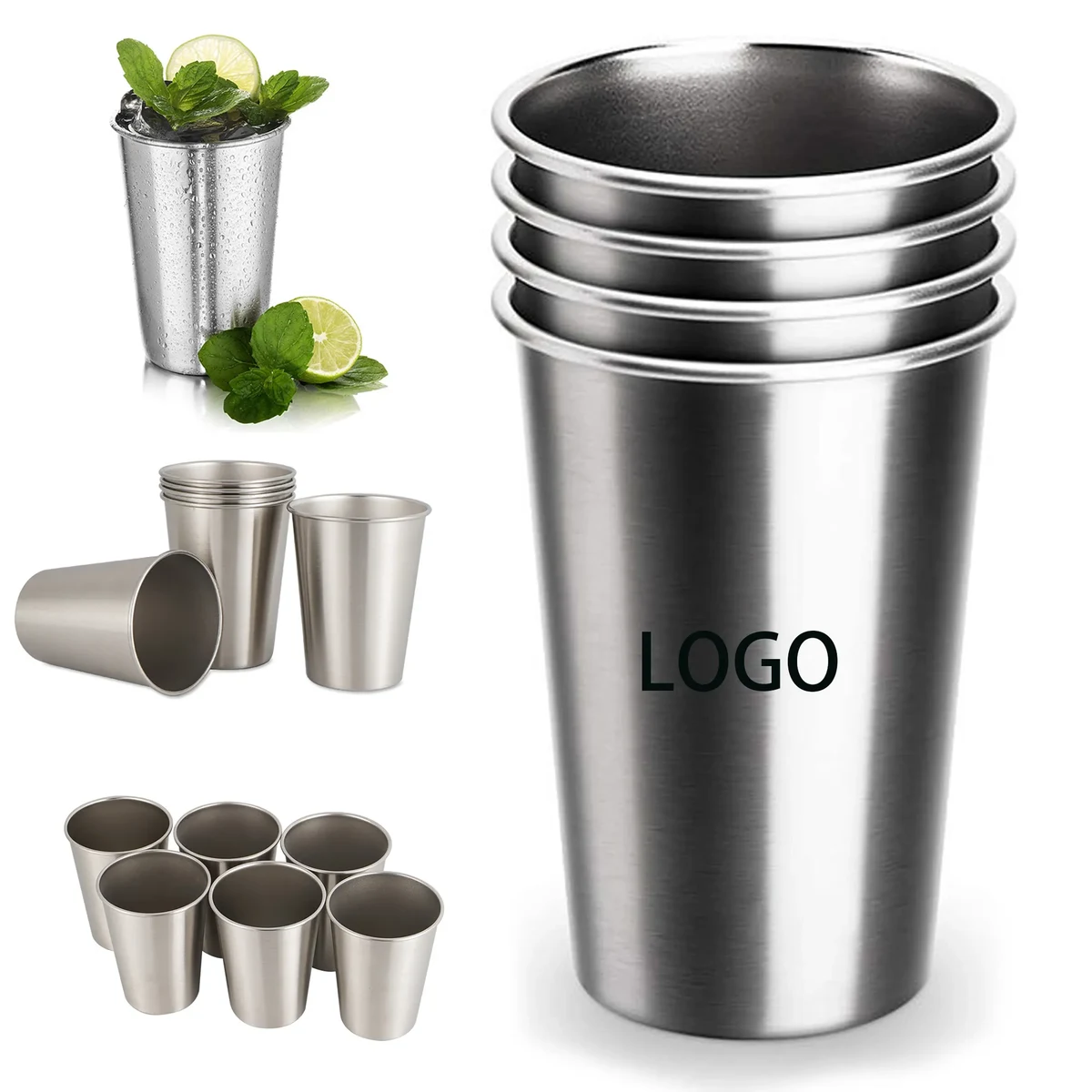 16 oz Single Layer Stainless Steel Pint Cup 1