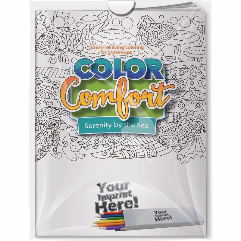 Combo Pack - CC105 Color Comfort & 6-Pack of Colored Pencils (Imprinted) in a Poly Bag