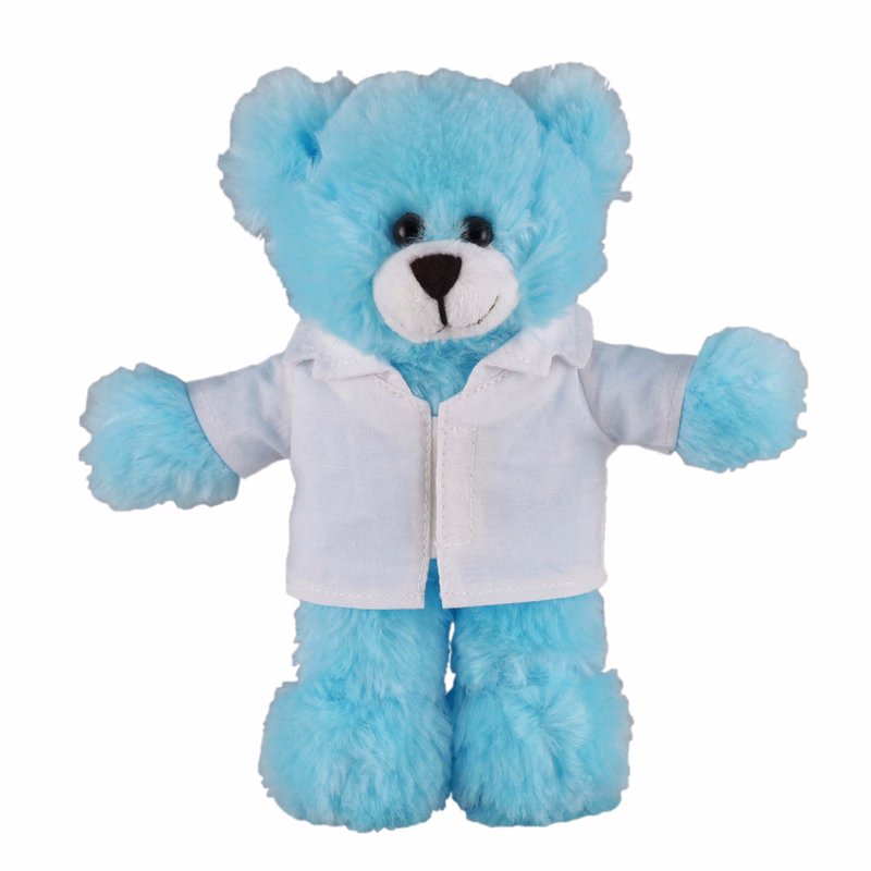 Soft Plush Stuffed Blue Bear in doctor's jacket.