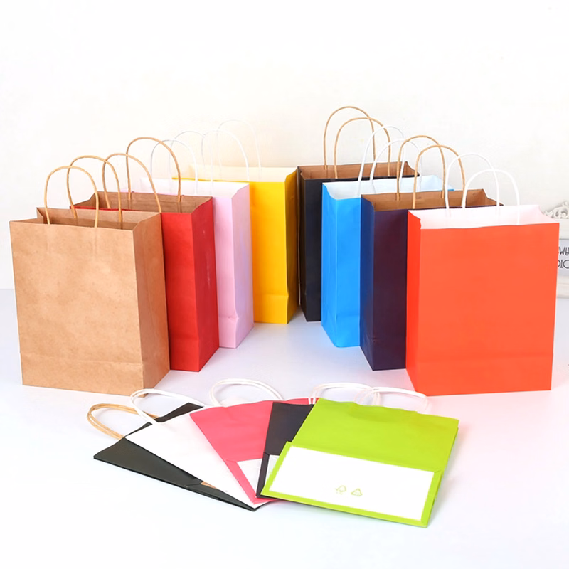 Colorful Small Size Kraft Paper Gift Bag