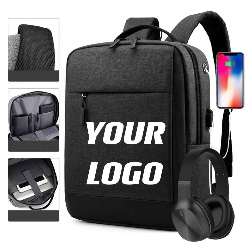 Custom Business Laptop Backpack / Water Resistant Bookbag 1