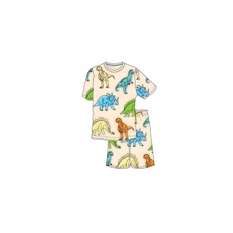 Boys Dinosaur 2pc Cargo Shorts Set - Size 2T-4T