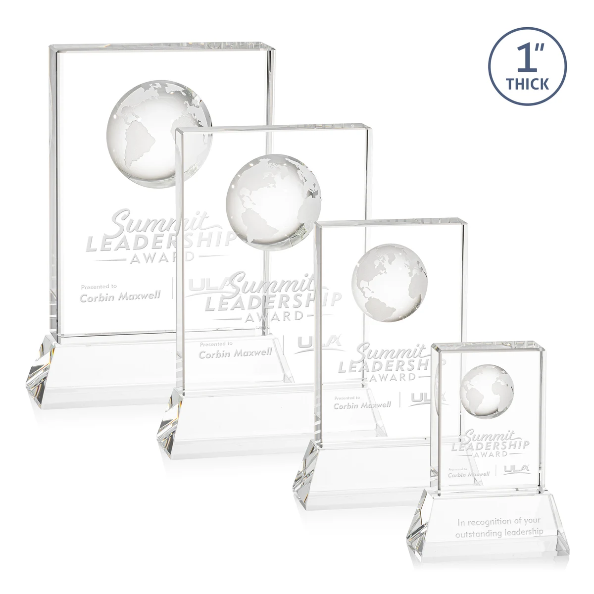 Ambassador Globe Award on Base - Clear 1