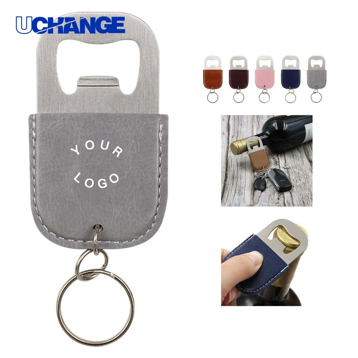 PU Leather Bottle Opener Keychain Tool Portable for Drinks 1