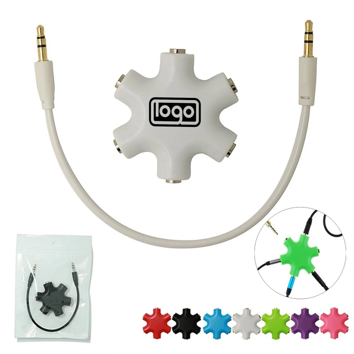 Snowflake 5-Way Headphone Audio Splitter Connector 1