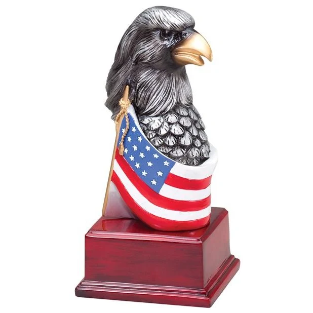 Eagle Head With Flag Resin 1