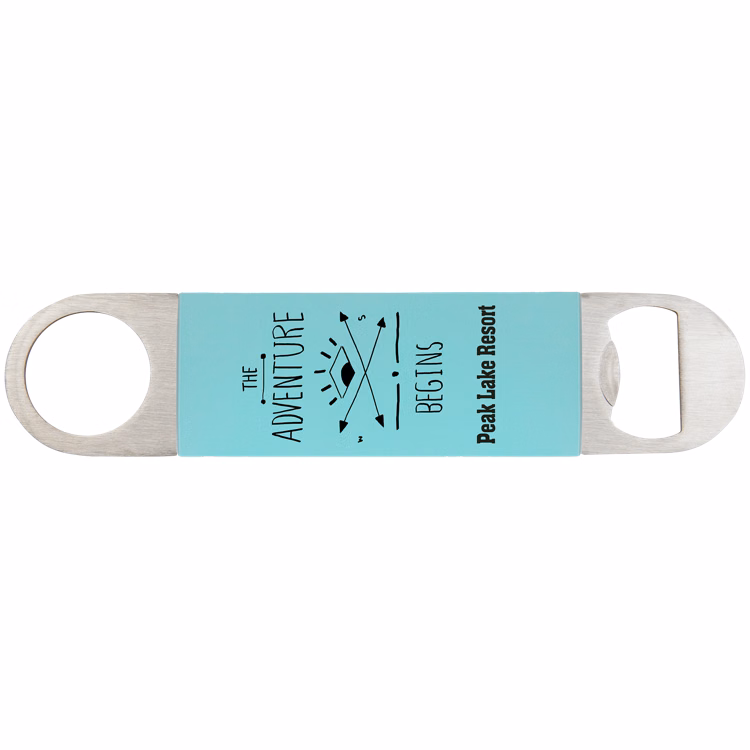1 1/2" x 7" Teal/Black Bottle Opener with Silicone Grip