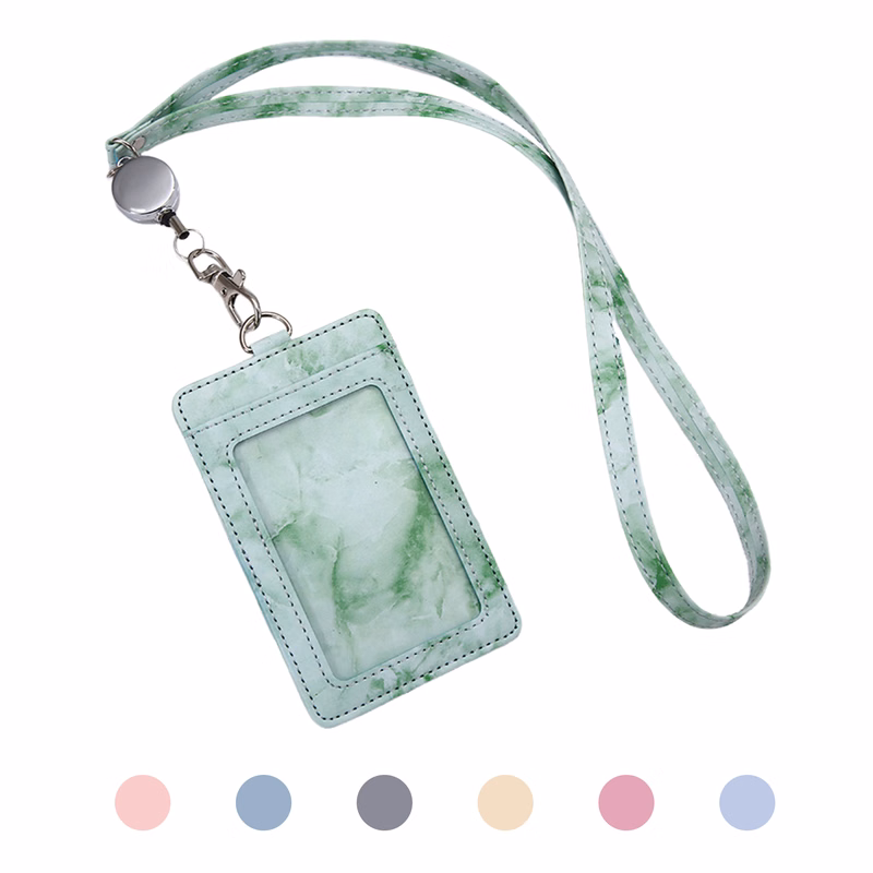 4 Pocket Retractable PU ID Card Holder