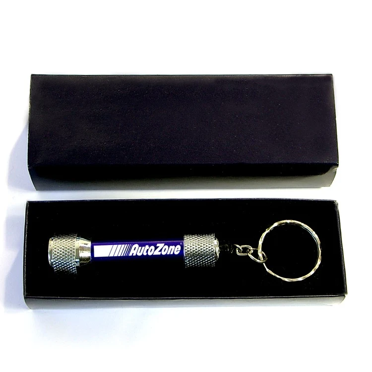 Super bright LED flashlight with swivel split keychain and gift box 1