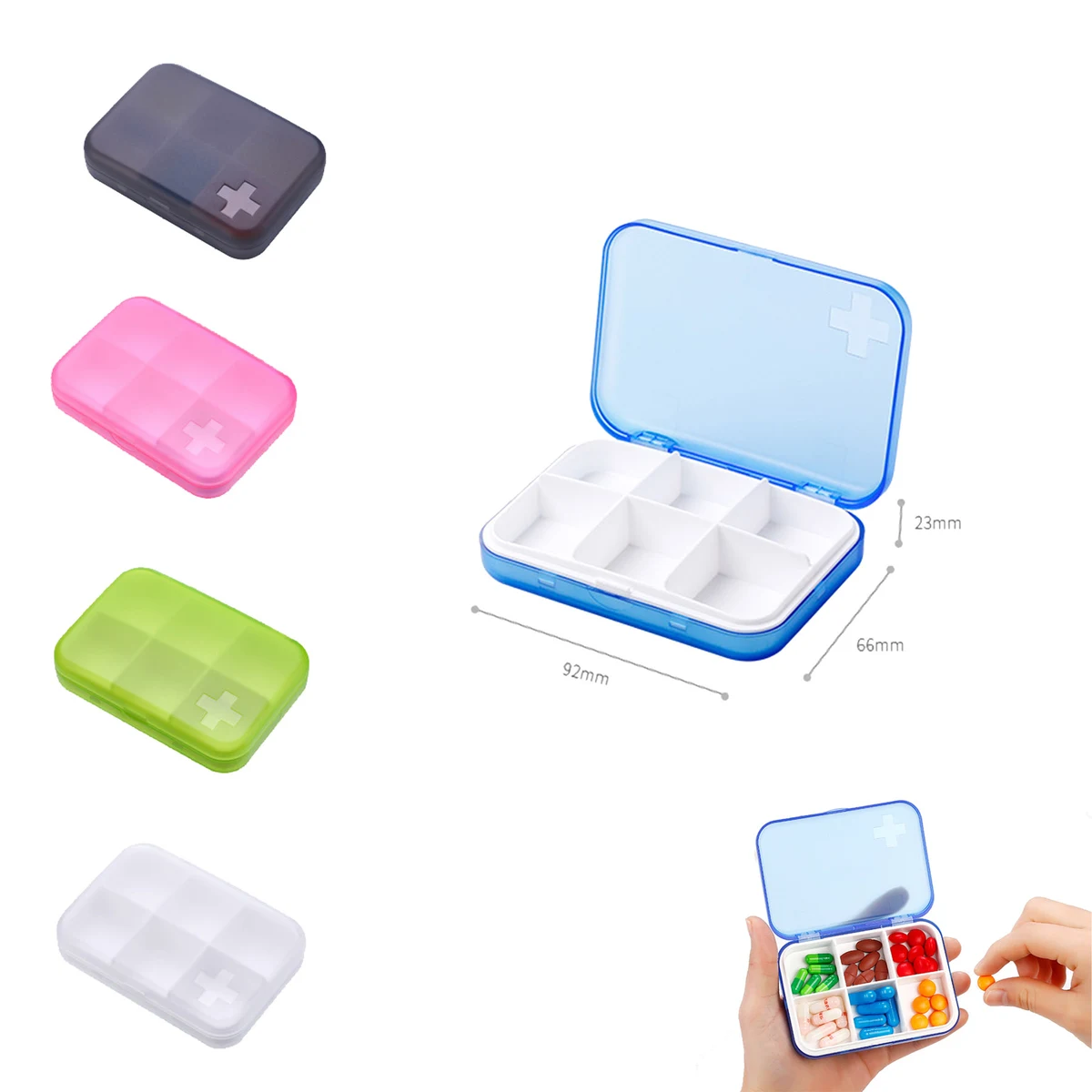 Plastic Pill Box with Six Slots 1