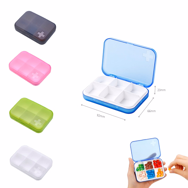 Plastic Pill Box with Six Slots