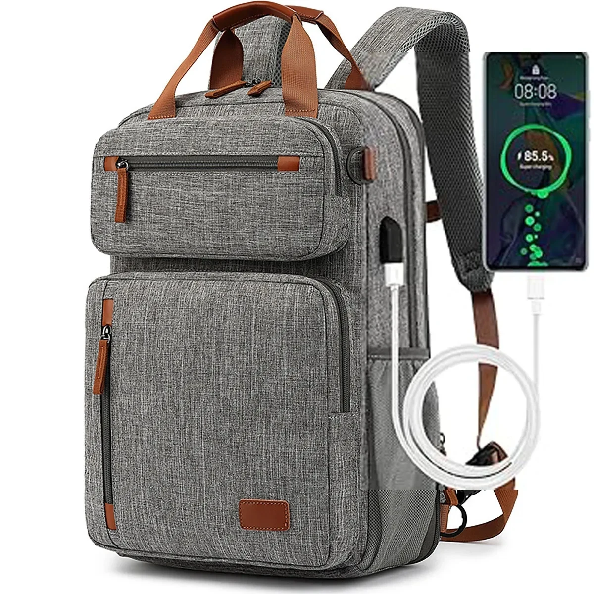 15.6 Inch Laptop Backpack with USB Charging Port ComputerBag 1