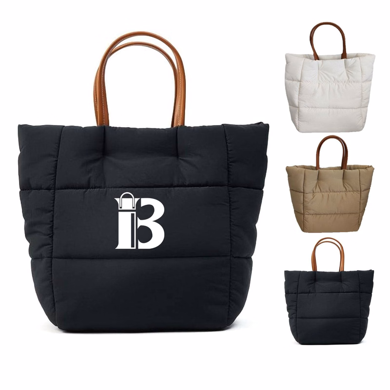 Diamond-Shaped Casual Large-Capacity Down Tote Bag