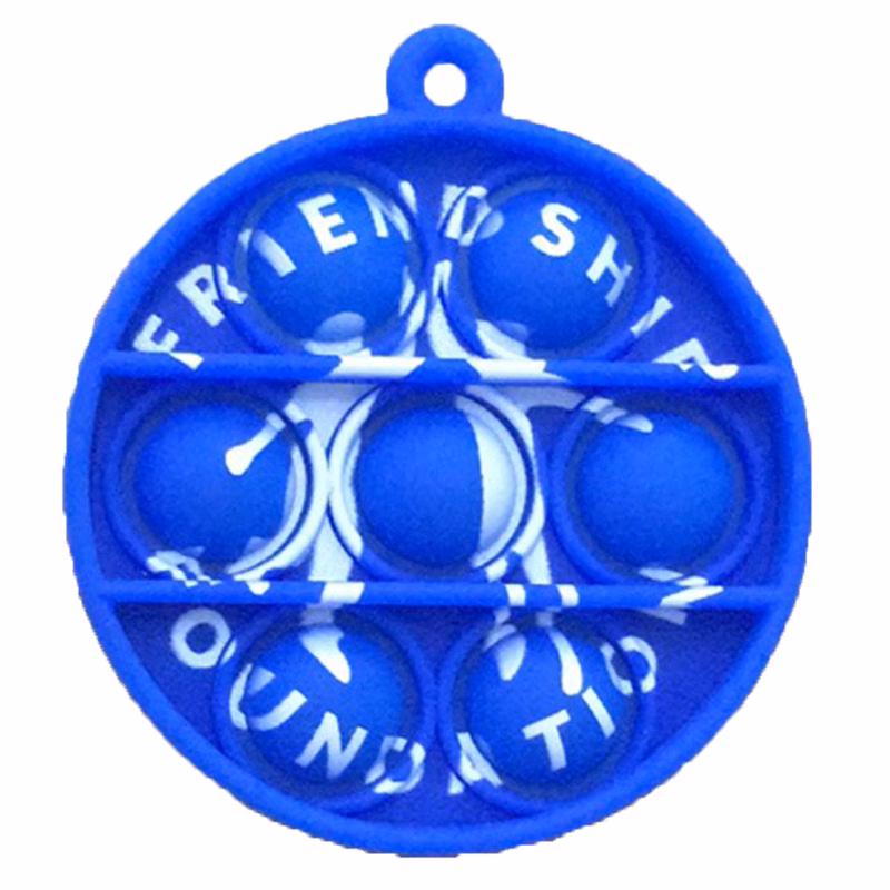 Fidget Popper Round Shaped Keychain - Full Color Imprint