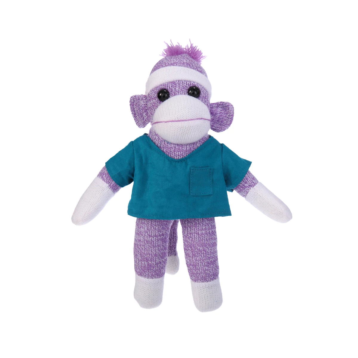 Purple Sock Monkey in Scrub Shirt 1