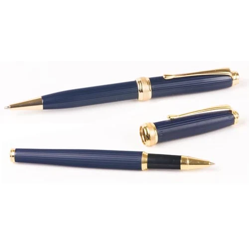Inluxus Executive Style Ballpoint Pen & Rollerball Pen Set with Gold Appointments 1