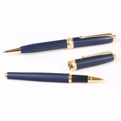 Inluxus Executive Style Ballpoint Pen & Rollerball Pen Set with Gold Appointments