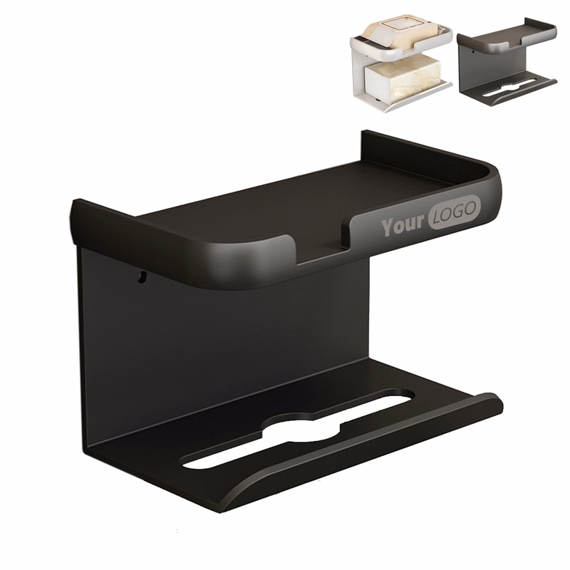 Aluminum Toilet Paper Roll Holder with Shelf for Bathroom