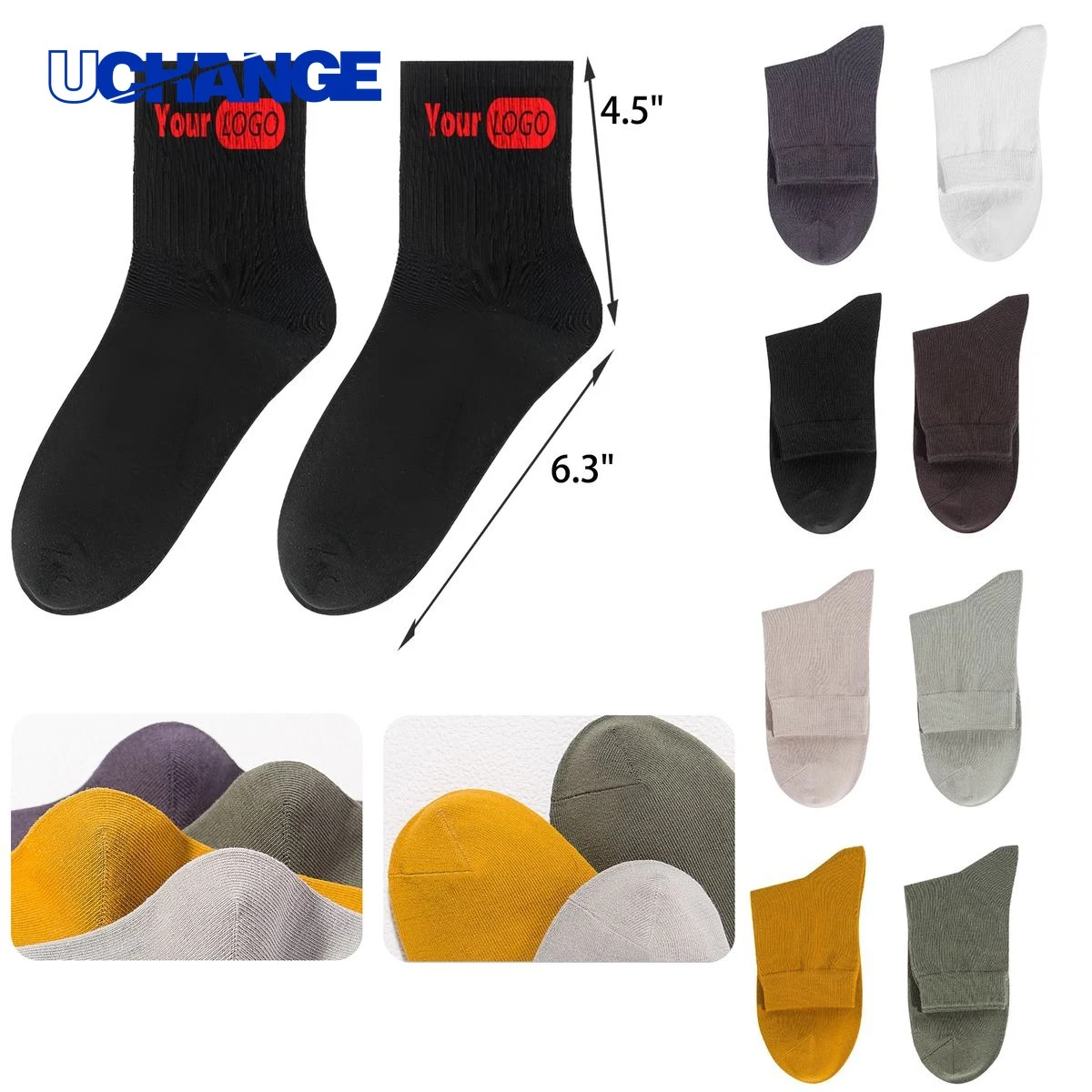 Solid Color Mid Tube Cotton Socks 1