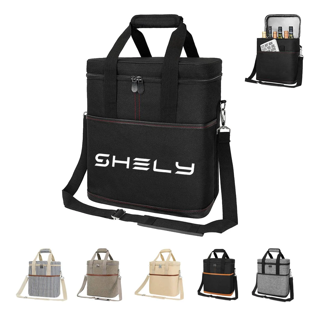 6 Wine Bottle Carrier Tote-Insulated Padded 1