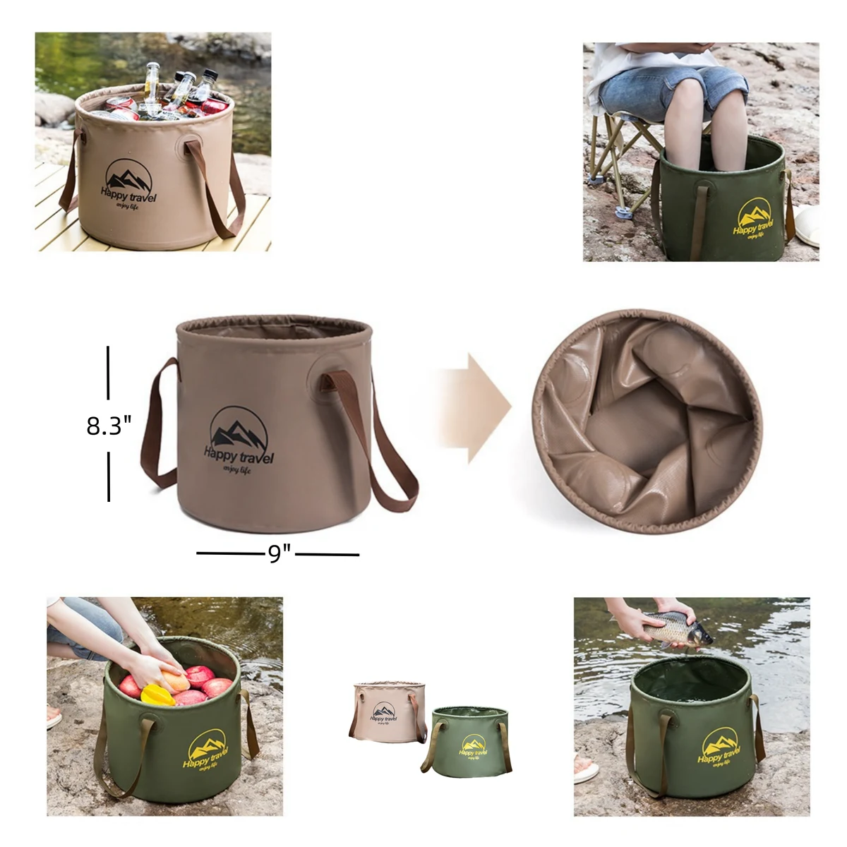 10L Multifunctional Foldable Portable Water Bucket 1