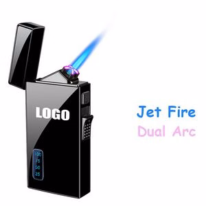 Rectangle Dual Usage Electric Arc And Jet Fire Lighter With USB Charging