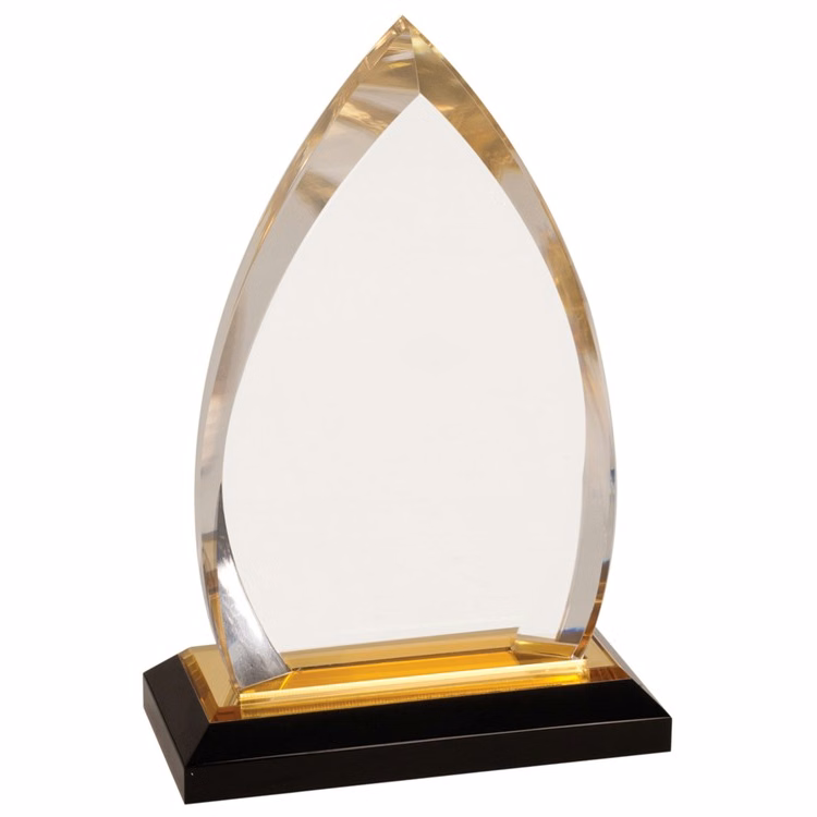 7-3/4" Oval Impress Gold Mirror Acrylic Award