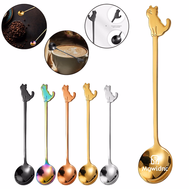 304 Stainless Steel Cute Cat Spoon, Coffee Scoop