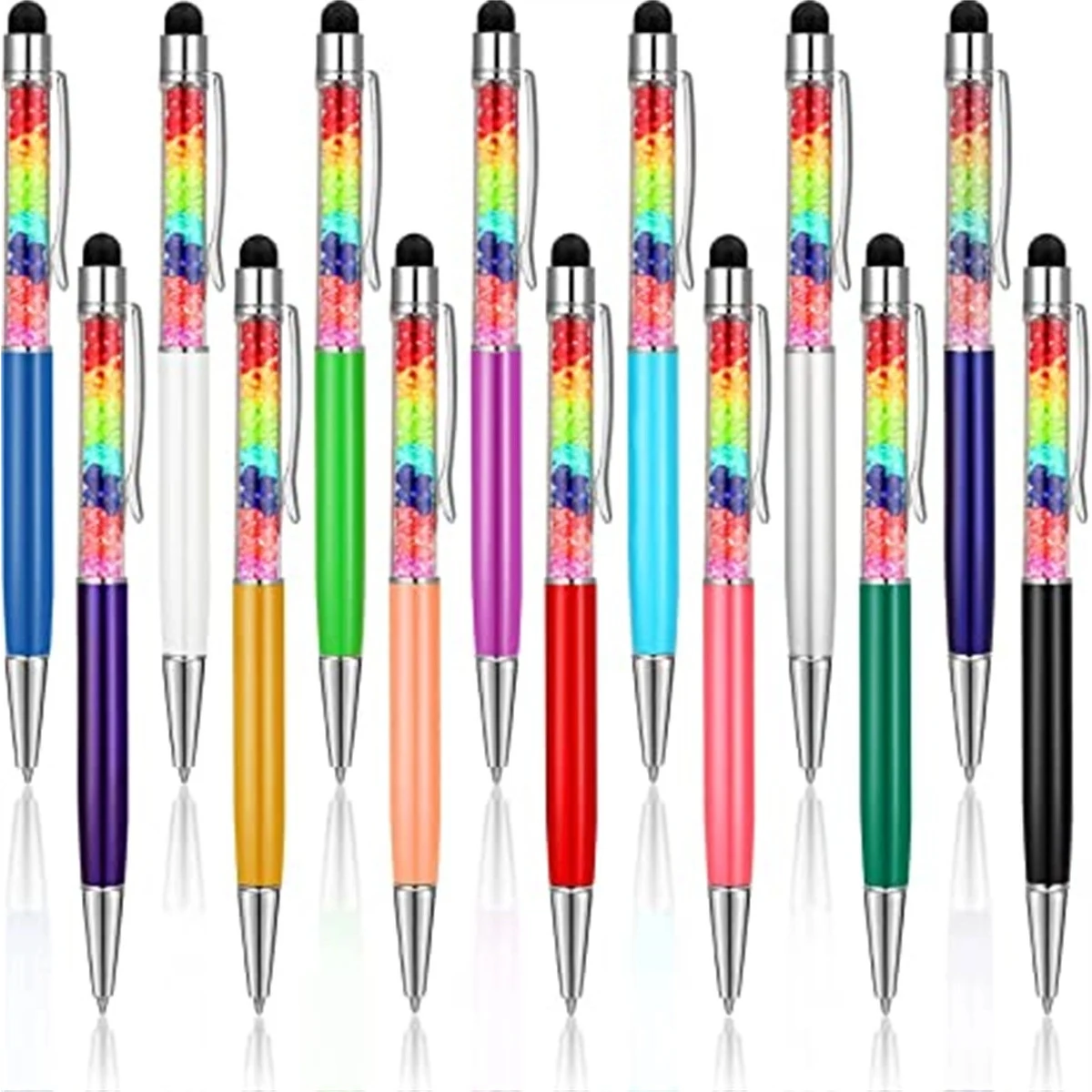 2-in-1 Refill Rainbow Diamond Writing Pens For Touch Screen 1
