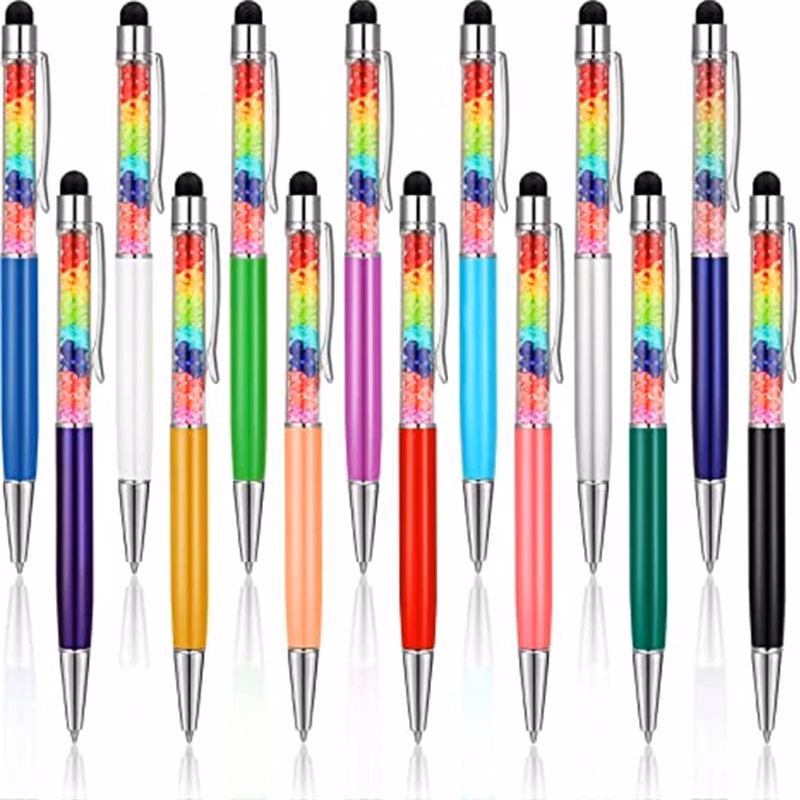 2-in-1 Refill Rainbow Diamond Writing Pens For Touch Screen