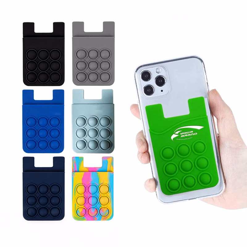 Silicone Bubble Decompression Phone Back Sticker Card Holder