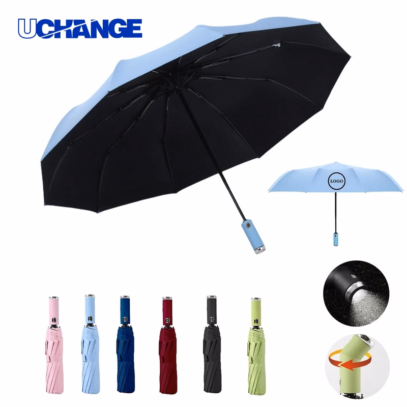 LED Flashlight Compact Folding Umbrella