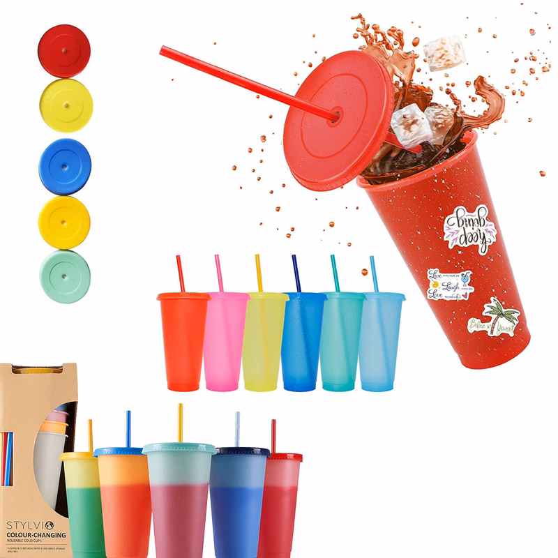 24oz Cryochromic Cup With Straw