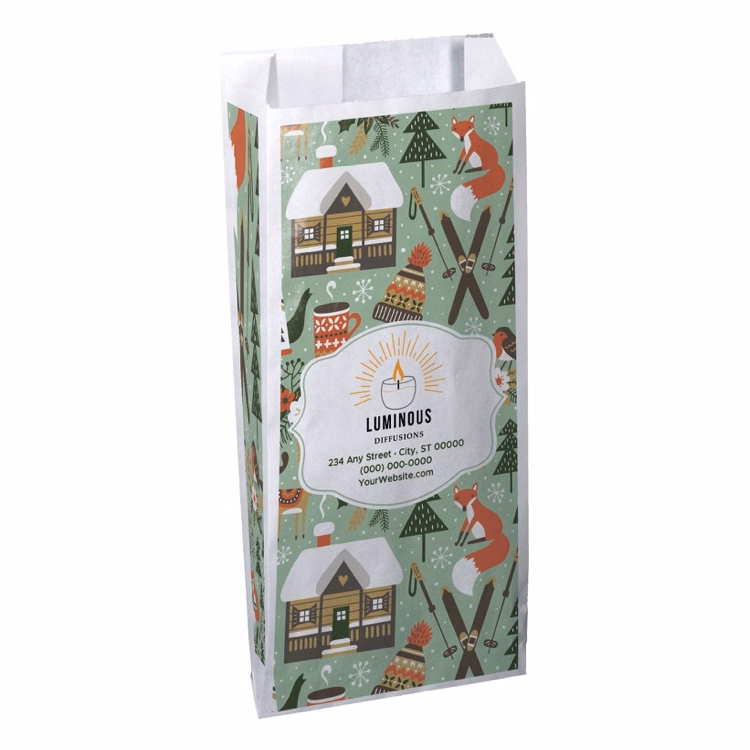 Christmas Scatter Design 4 Merchant Paper Bags (5" x 10" x 2")