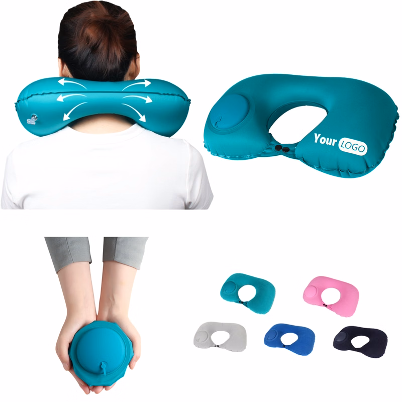 Inflatable Travel U-Shaped Pillow for Portable Neck Support