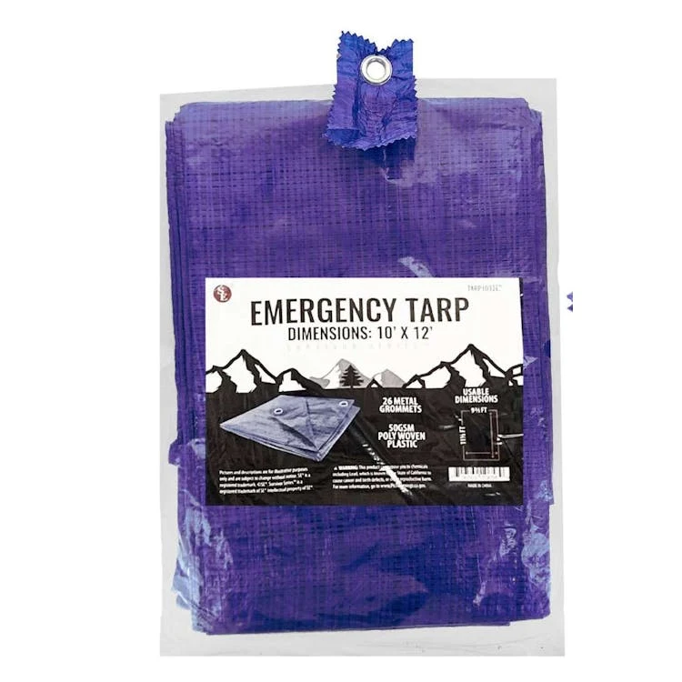 Blue Tarps with Metal Grommets - 10' x 12' 1