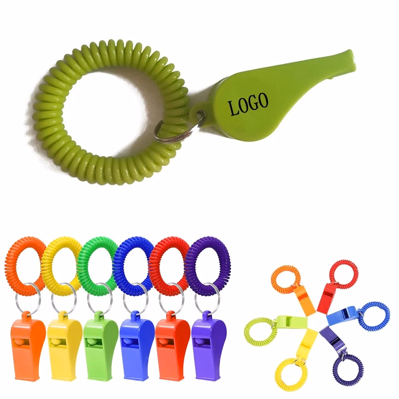 Colorful Coil Whistle Keychain
