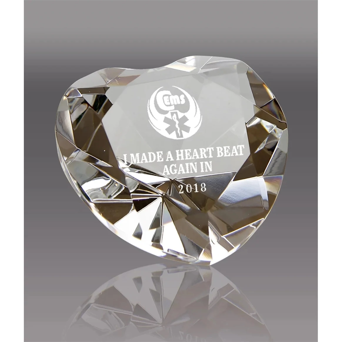 Crystal Heart Shaped Paperweight 1