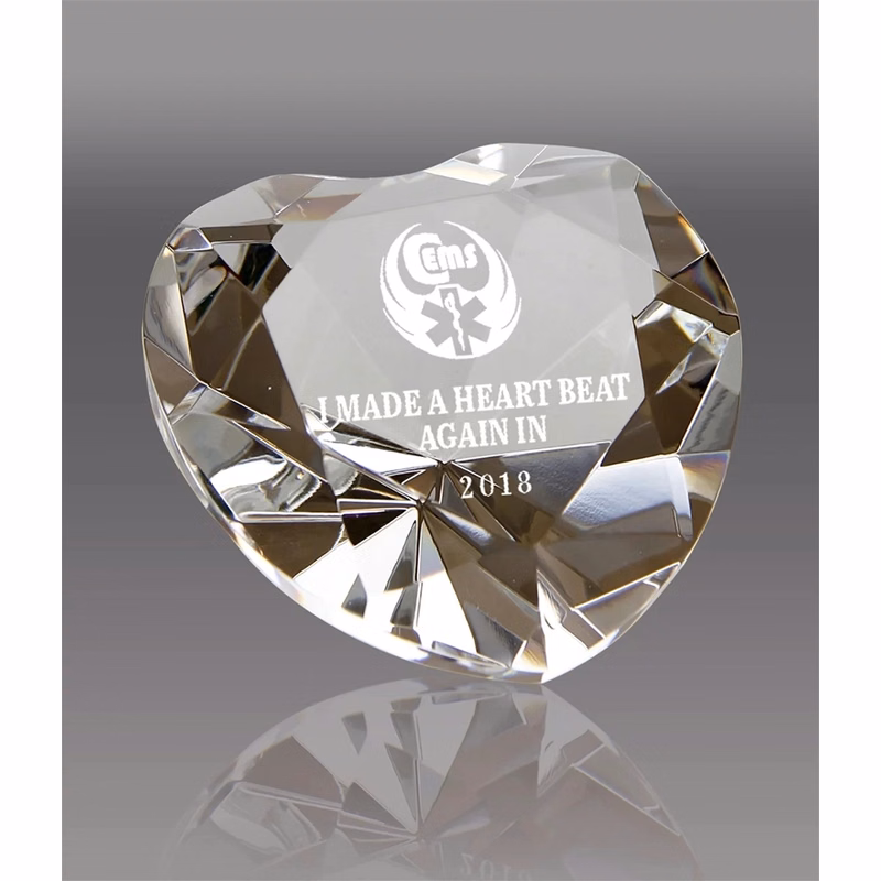 Crystal Heart Shaped Paperweight