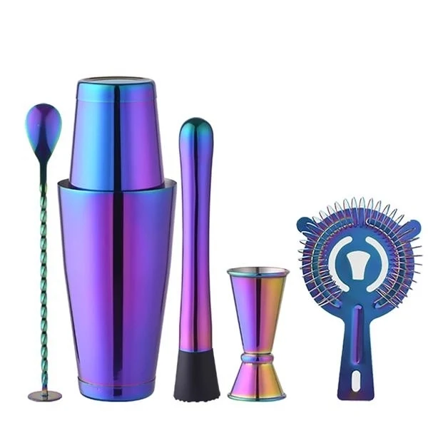 5 Pieces Stainless Steel Cocktail Shaker 1
