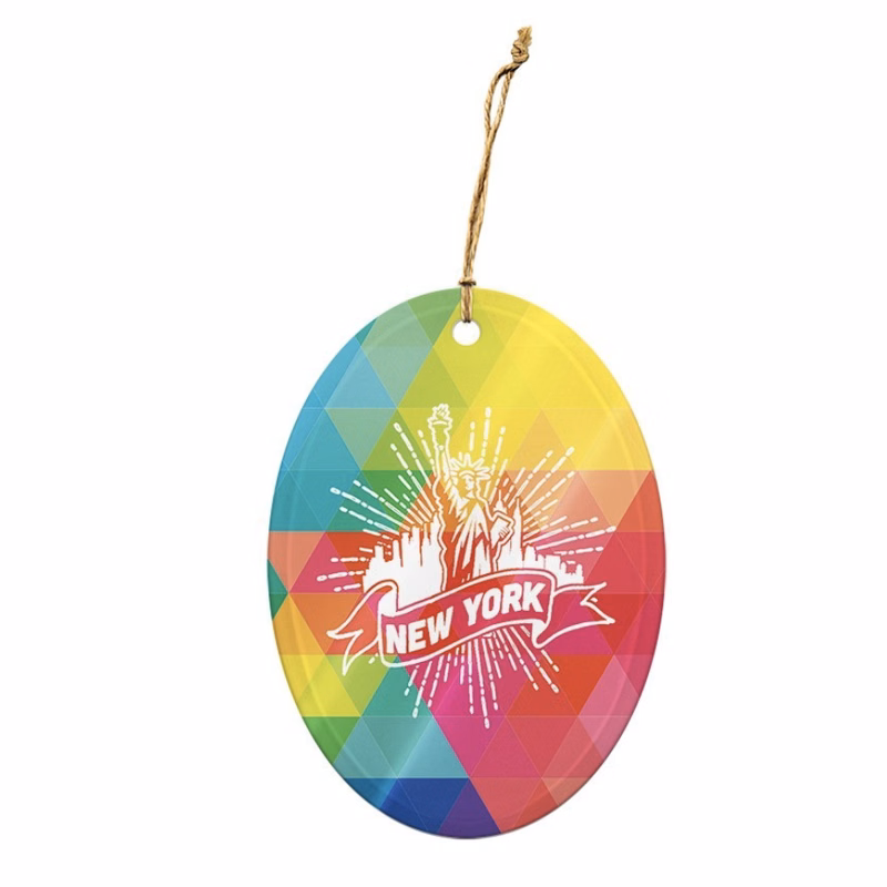 Oval Glass Ornament-Closeout