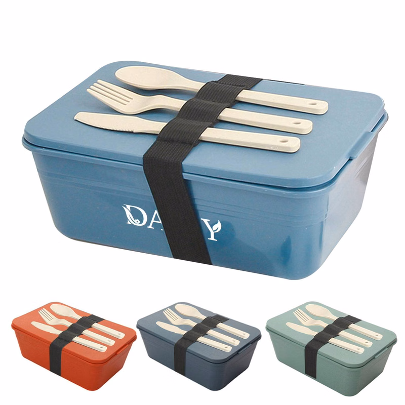Wheat Straw Lunch Boxes Set W/ Utensils