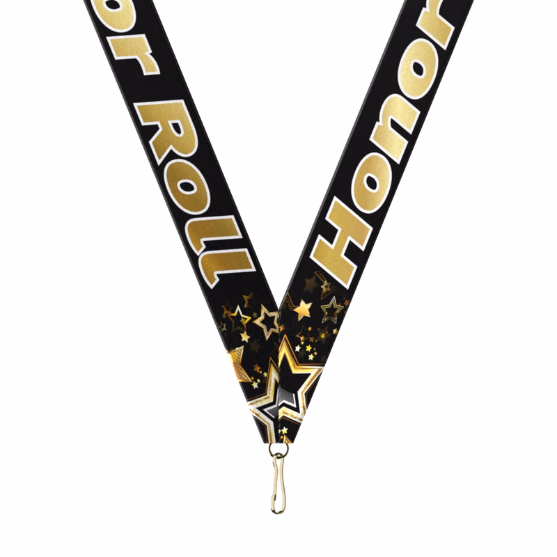 7/8" x 34" Sublimated Honor Roll Neckband w/ Quick Clip