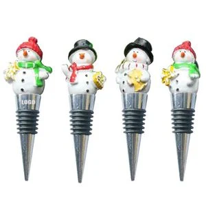 Charming 4 Piece Snowman Wine Stopper Set 1